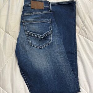 BKE Blue Skinny Jeans with Contrast Stitching
